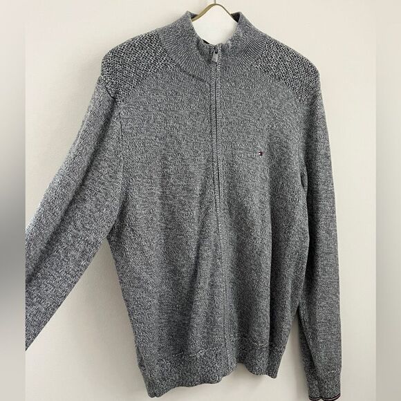 Tommy Hilfiger Gray Cotton Cardigan Sweater | Size Large - Picture 8 of 8